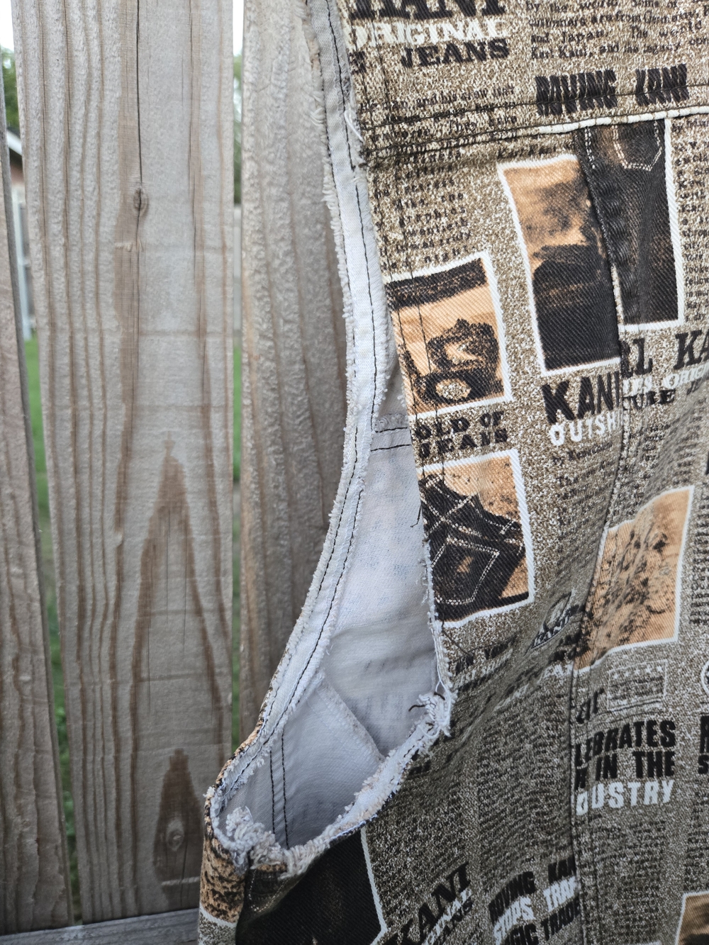 Karl Kani Brown & Tan Vintage Newspaper-Print Denim Set - Picture 7 of 16